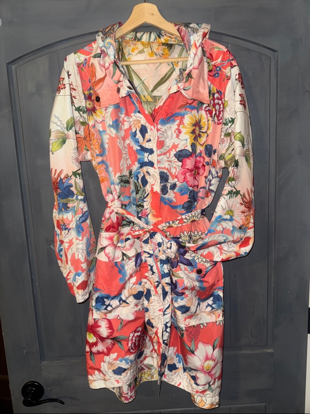 NWT Johnny Was Reversible Umbria Hooded Rain Coat